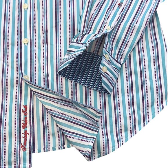 Robert Graham Multicolor Striped Long Sleeve Button-Down Dress Shirt Size 1XL - Picture 6 of 11